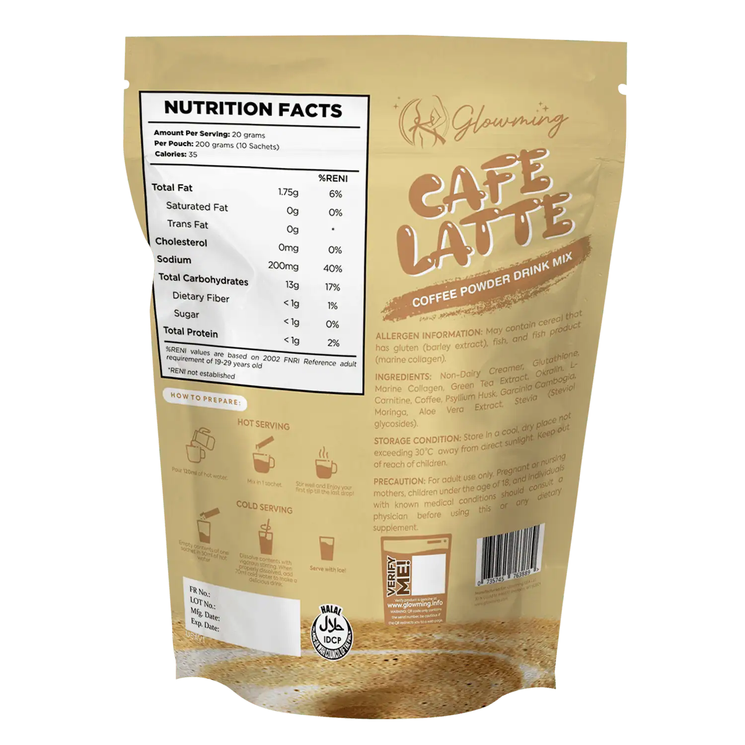 Glowming Café Latte Coffee Powder Drink Glowming Café Latte Coffee Powder Drink