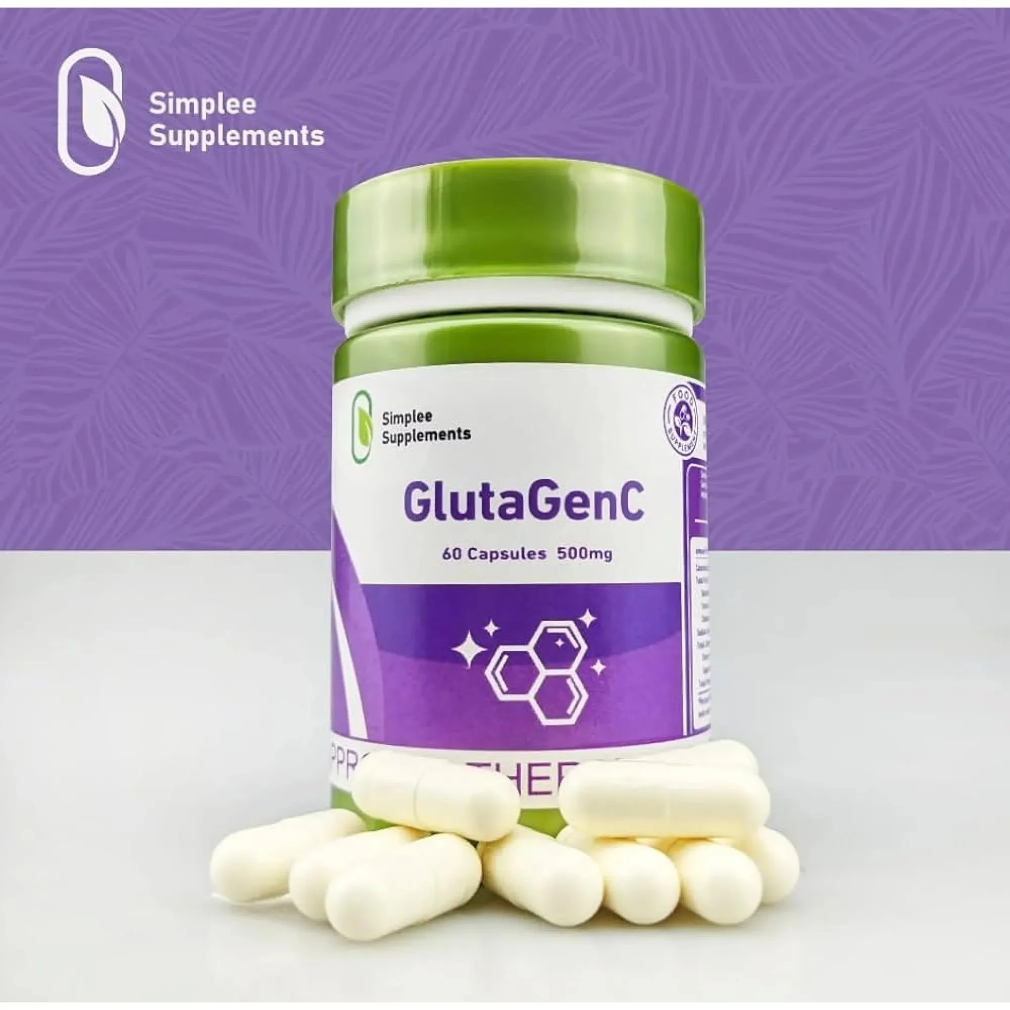 Simplee Supplements GlutaGenC – 500mg Skin Brightening & Antioxidant Simplee Supplements GlutaGenC – 500mg Skin Brightening & Antioxidant