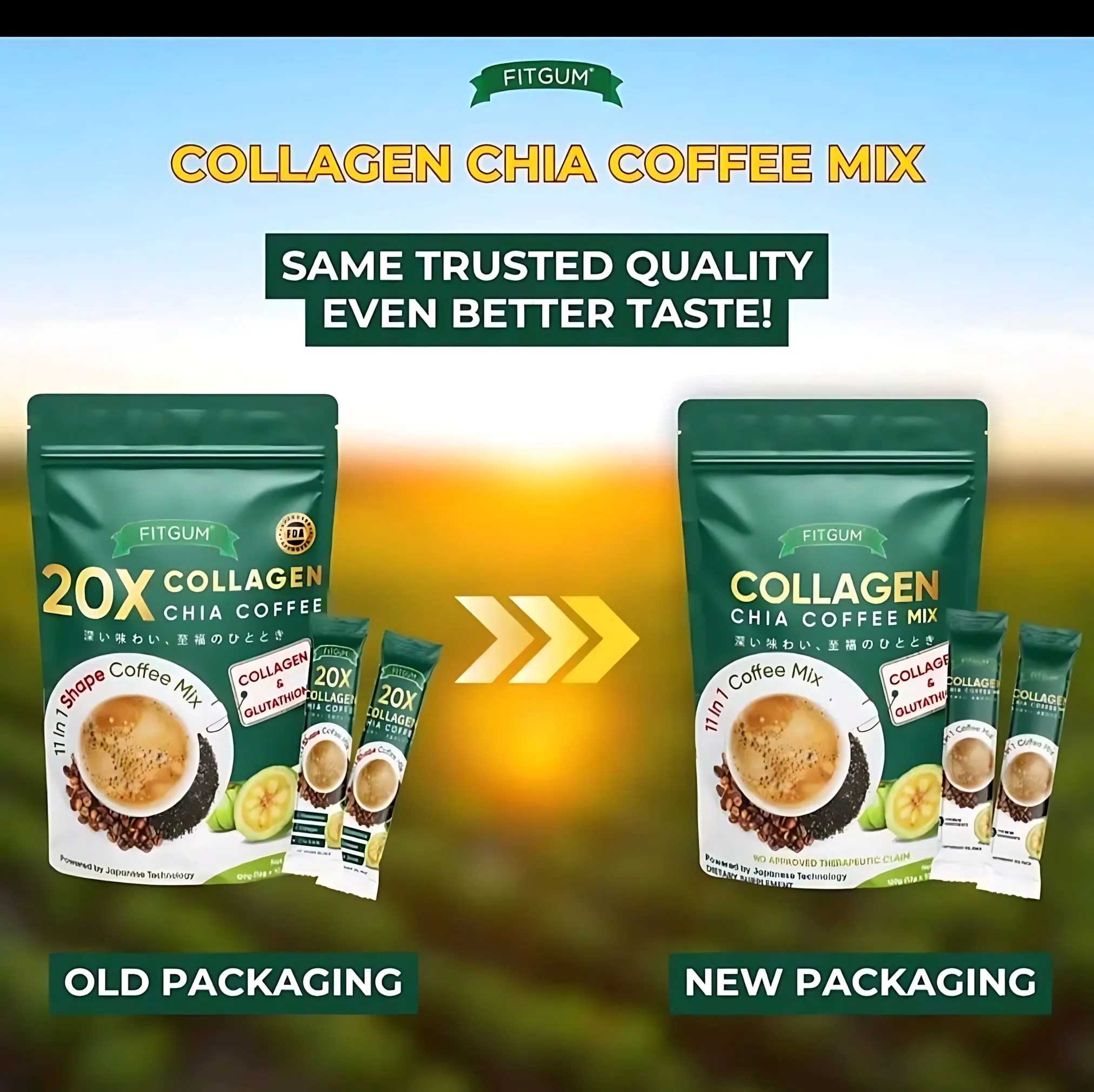 Fitgum Collagen Chia 11 in 1 Shape Coffee Fitgum Collagen Chia 11 in 1 Shape Coffee