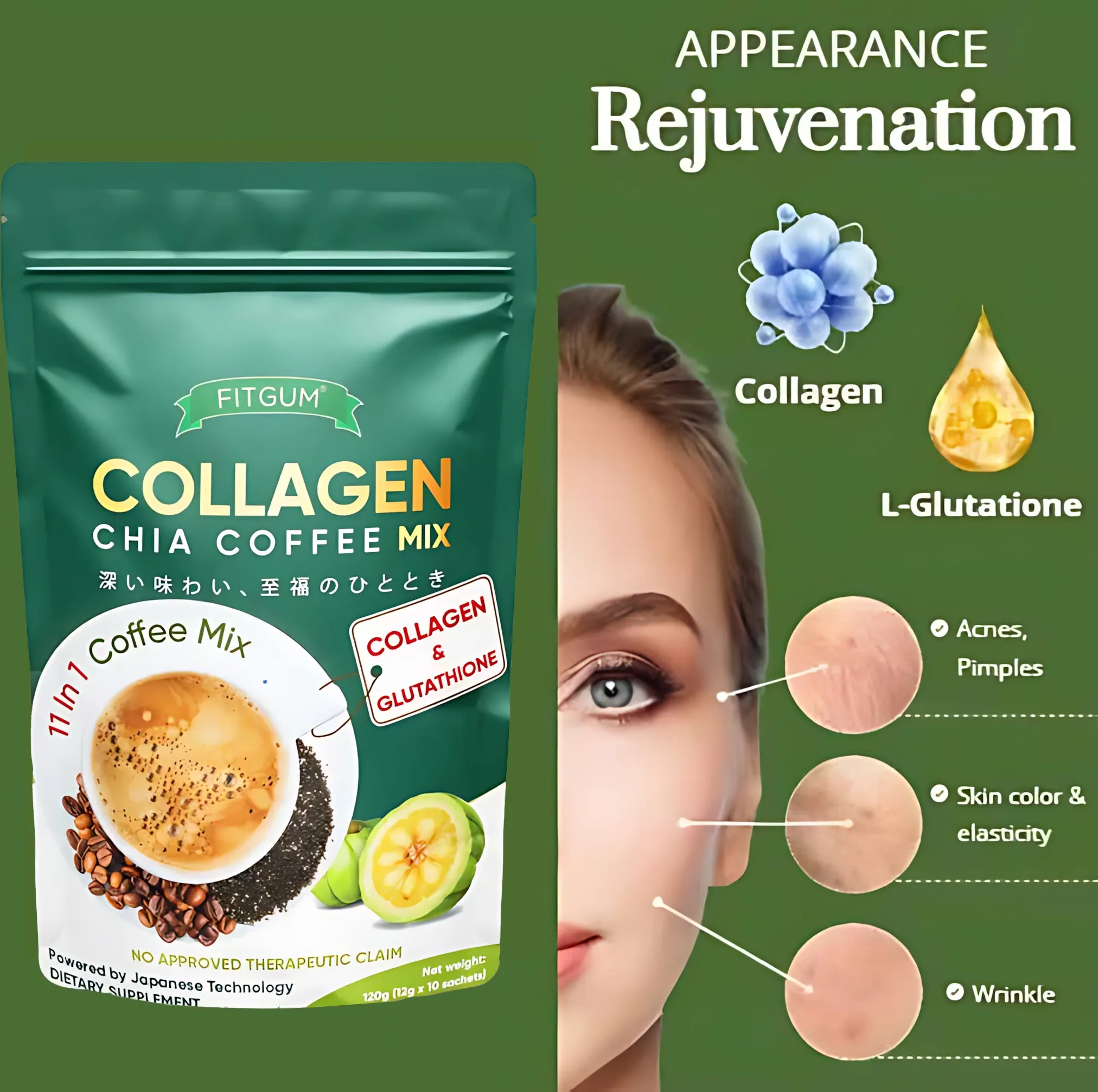 Fitgum Collagen Chia 11 in 1 Shape Coffee Fitgum Collagen Chia 11 in 1 Shape Coffee