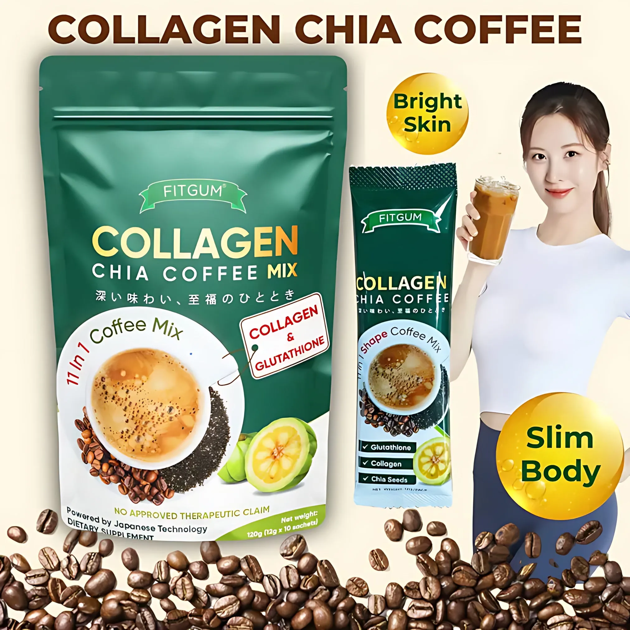 Fitgum Collagen Chia 11 in 1 Shape Coffee Fitgum Collagen Chia 11 in 1 Shape Coffee