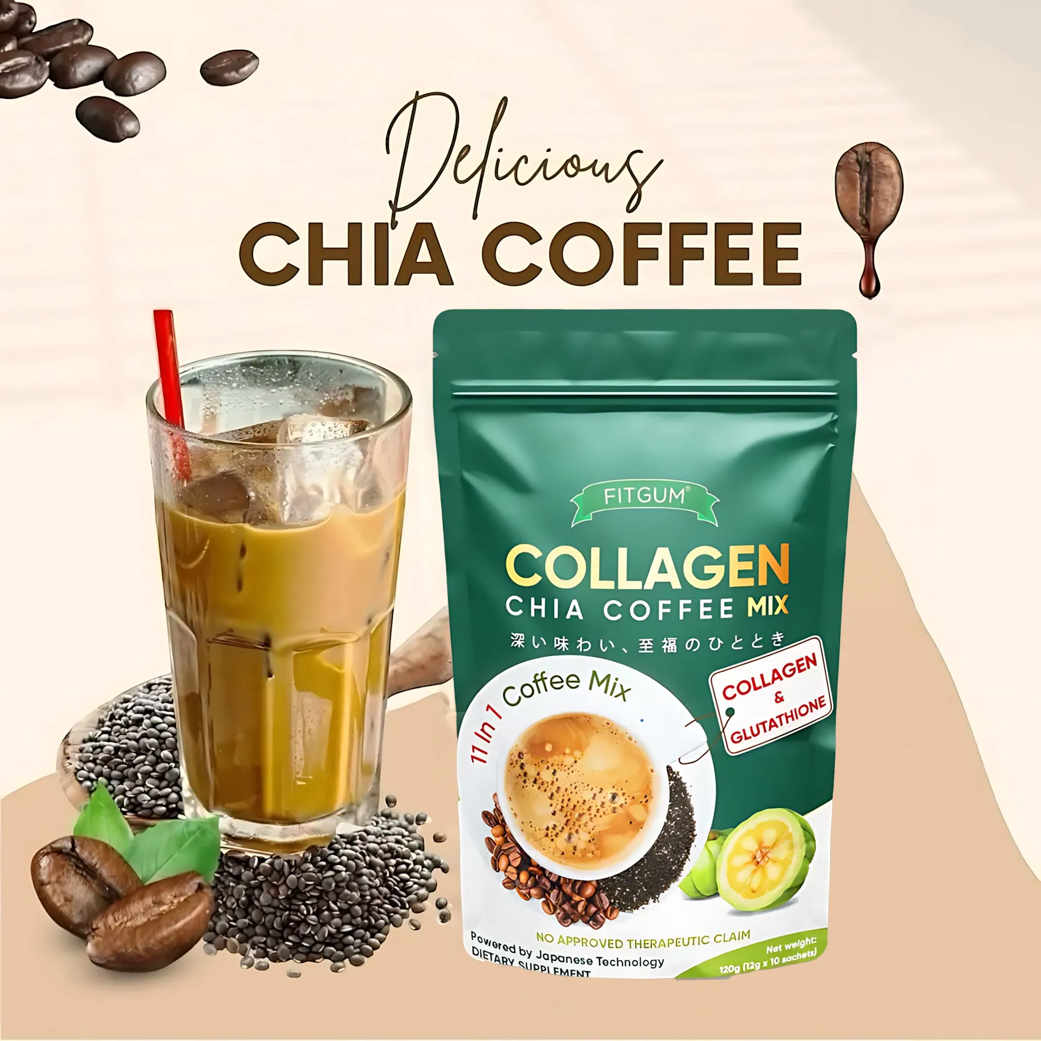 Fitgum Collagen Chia 11 in 1 Shape Coffee Fitgum Collagen Chia 11 in 1 Shape Coffee