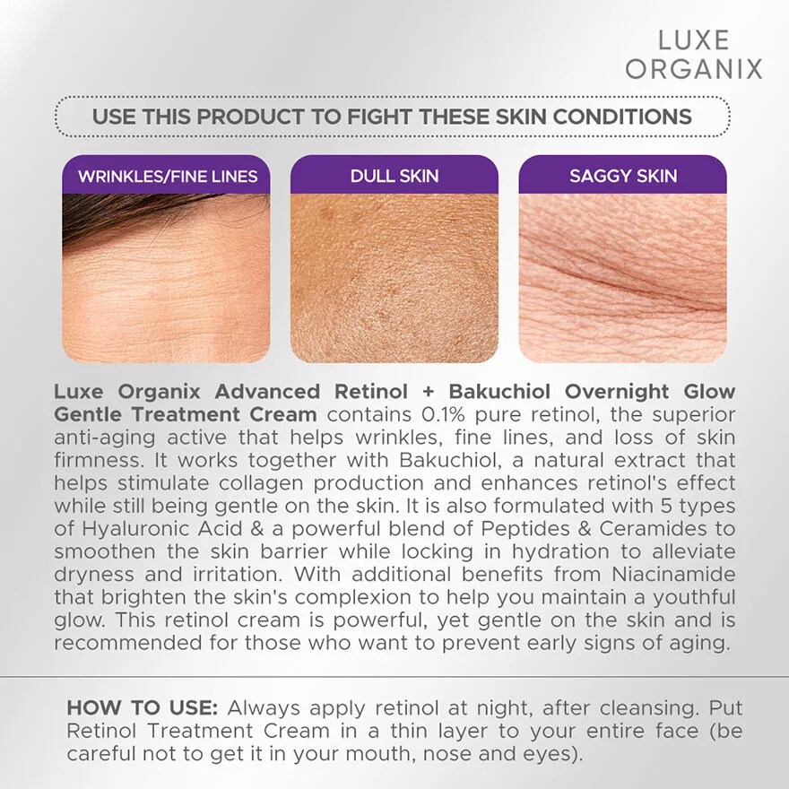 Luxe Organix Retinol + Bakuchiol Overnight Glow Luxe Organix Retinol + Bakuchiol Overnight Glow