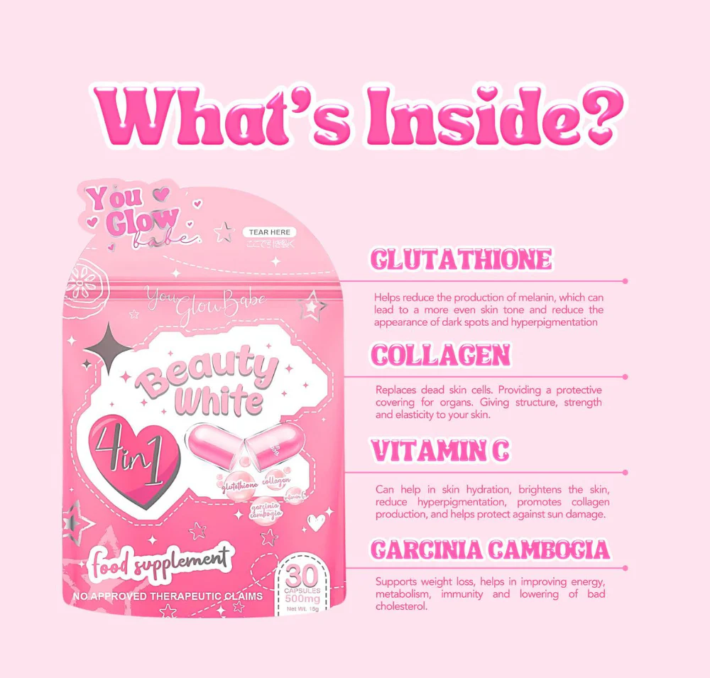 You Glow Beauty White 4 in 1 Food Supplement You Glow Beauty White 4 in 1 Food Supplement