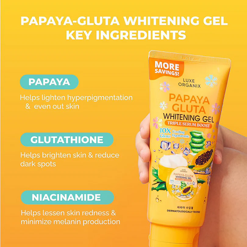 Luxe Organix Papaya Gluta Whitening Gel Triple Serum Luxe Organix Papaya Gluta Whitening Gel Triple Serum
