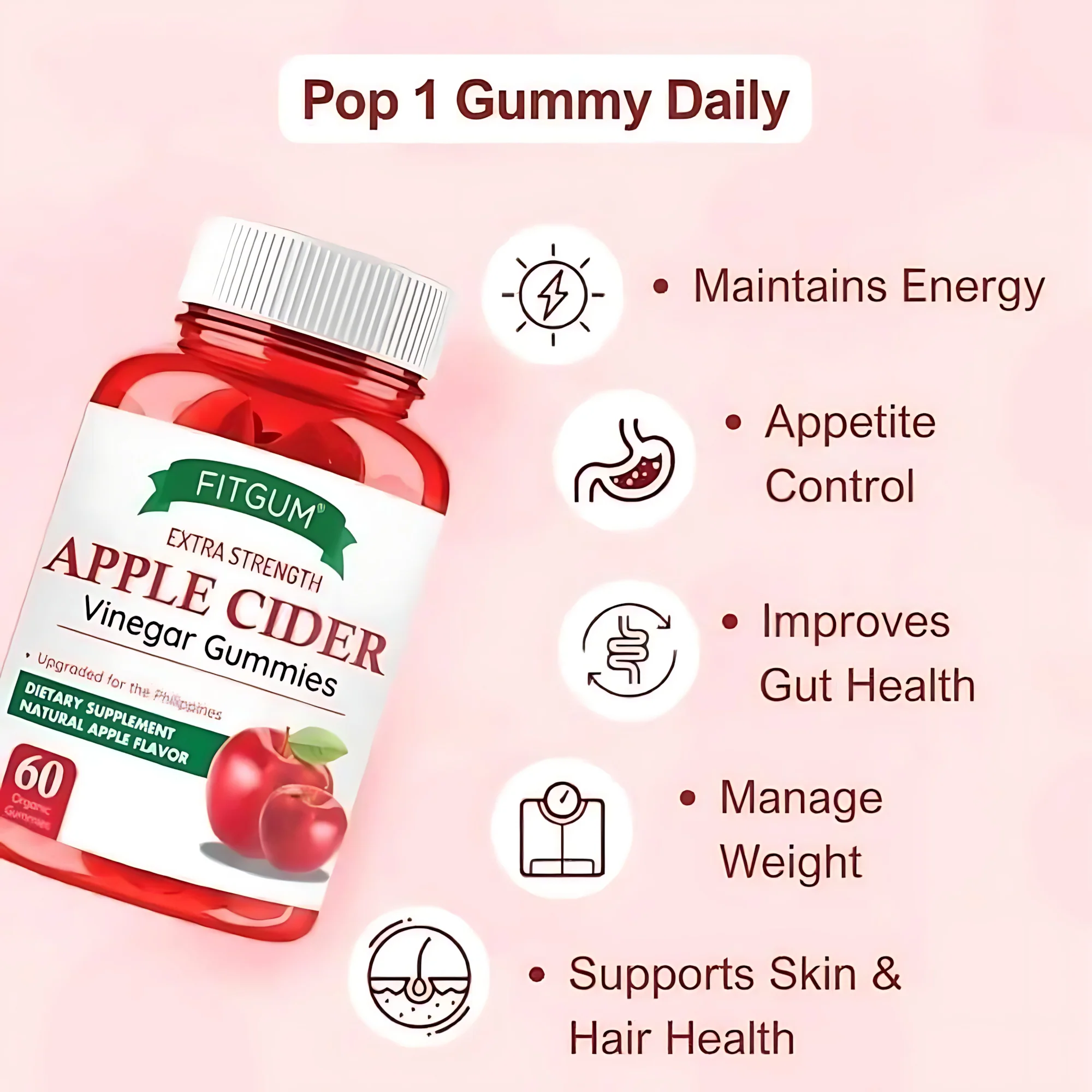 Fitgum Extra Strength Apple Cider Vinegar Gummies Fitgum Extra Strength Apple Cider Vinegar Gummies