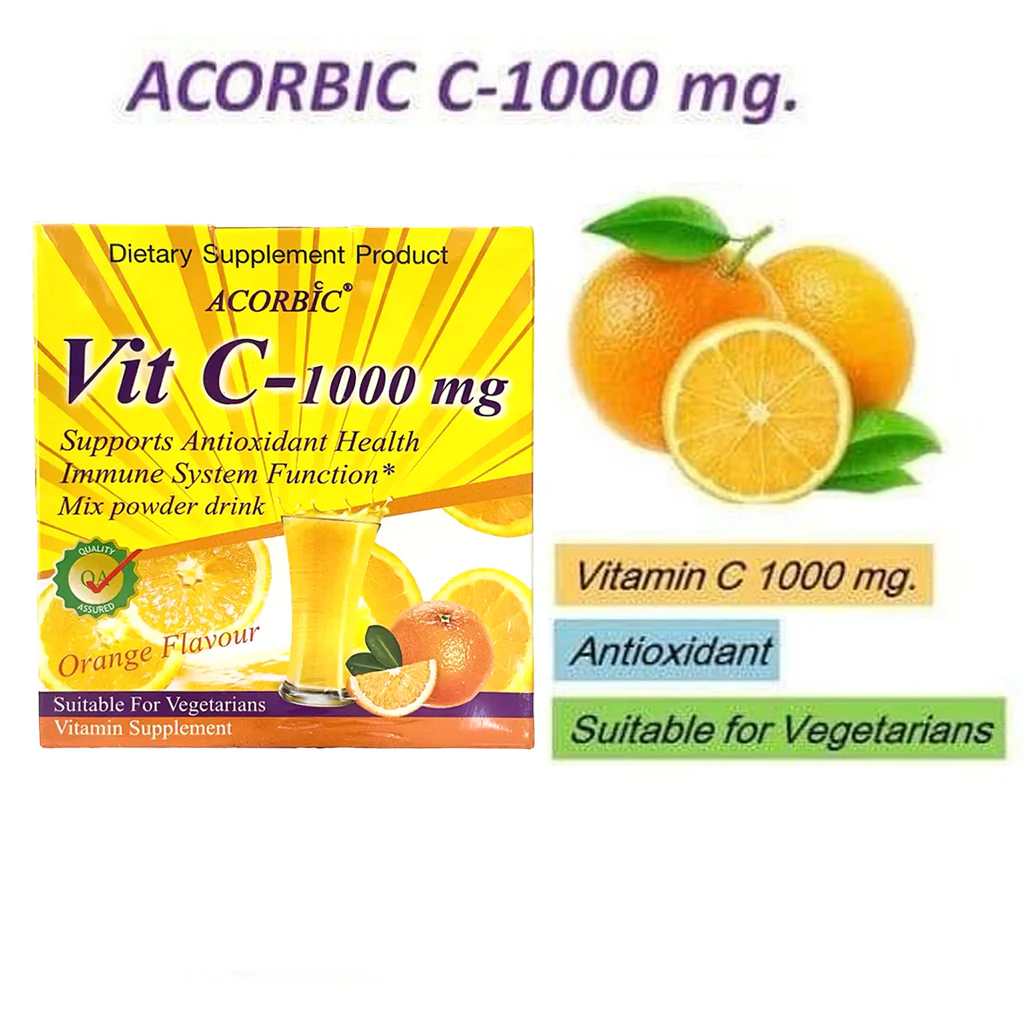 Acorbic Vit C – 1000mg Mix Powder Drink Acorbic Vit C – 1000mg Mix Powder Drink