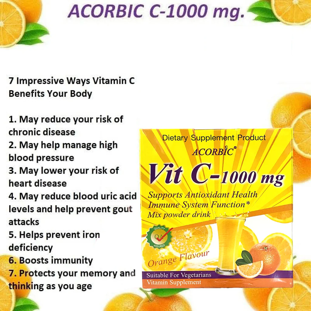 Acorbic Vit C – 1000mg Mix Powder Drink Acorbic Vit C – 1000mg Mix Powder Drink