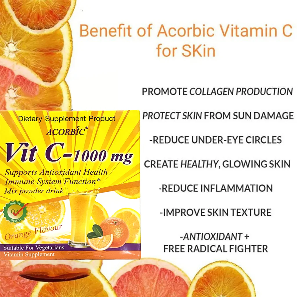 Acorbic Vit C – 1000mg Mix Powder Drink Acorbic Vit C – 1000mg Mix Powder Drink